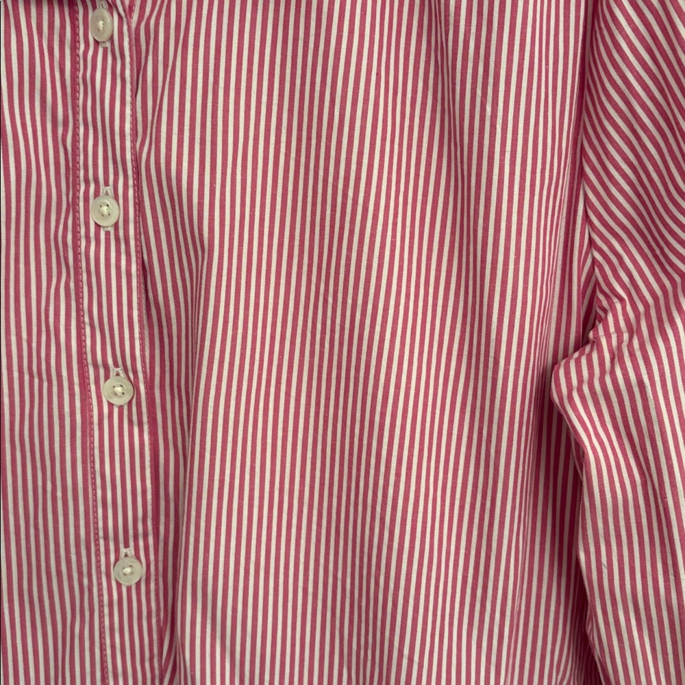 J. Crew Pink and White Striped Shirt Dress 14 - Picture 4 of 4